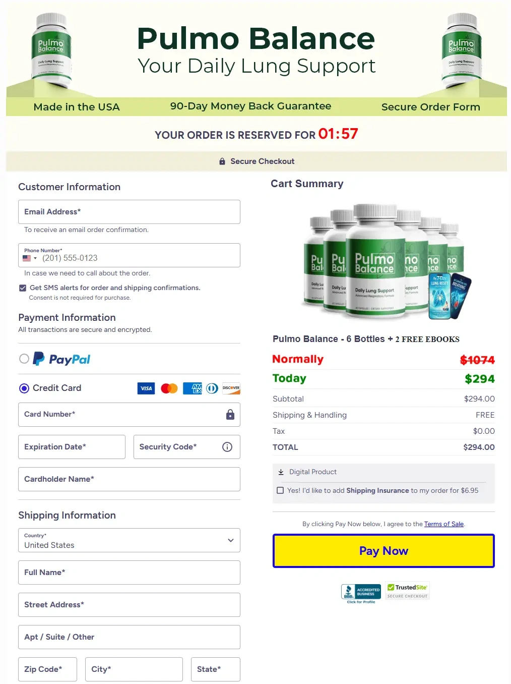 Pulmo Balance Cart Section
